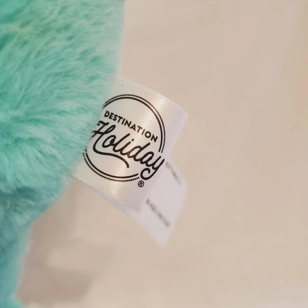 Destination Holiday Bunny Rabbit Plush Stuffed Animal Mint Green Yellow Bow